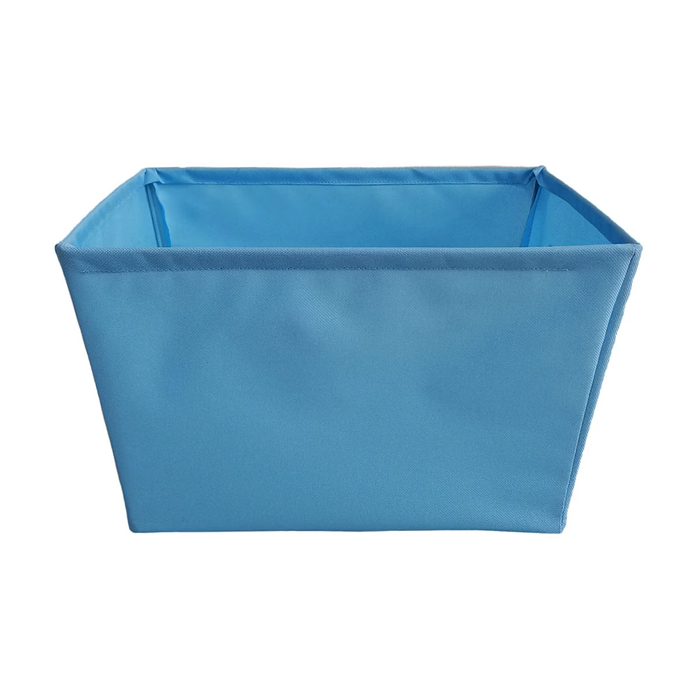 Blue Fabric Tapered Rectangular Storage Basket