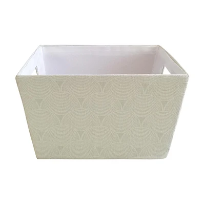 Cream Rectangular Storage Tote Basket