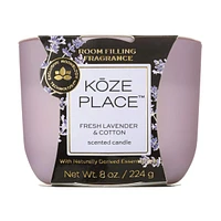 Koze Place Fresh Lavender & Cotton Scented Candle, 8 oz