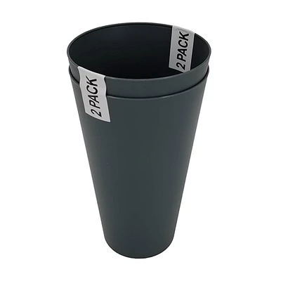 Dark Gray Matte Plastic Tall Cup, Pack of 2