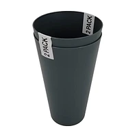 Dark Gray Matte Plastic Tall Cup, Pack of 2