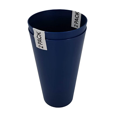 Navy Matte Plastic Tall Cup, Pack of 2