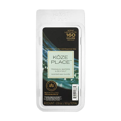 Koze Place Tranquil Waters & Sea Salt Scented Wax Rounds, 8 Pack