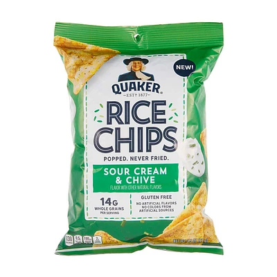 Quaker Rice Chips, Sour Cream & Chive, 2.5 oz