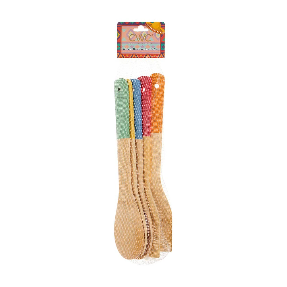 Cook with Color Bamboo Utensil Set, 5 Pack