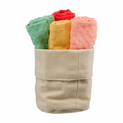 Kitchen Dishcloths Set in Basket