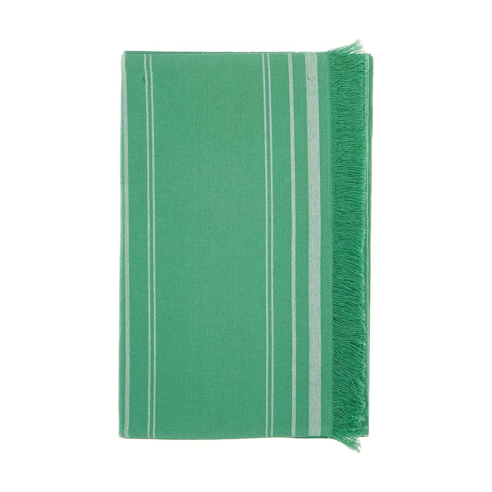 Fringed Table Runner, Green