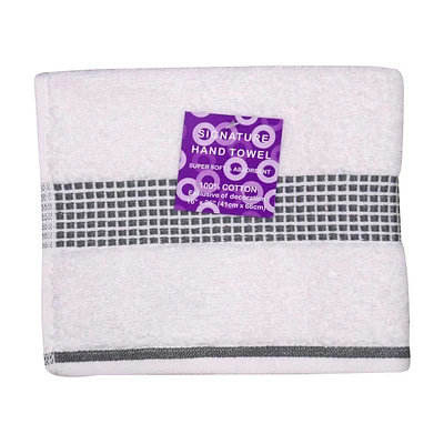 Signature Cotton Hand Towel, White