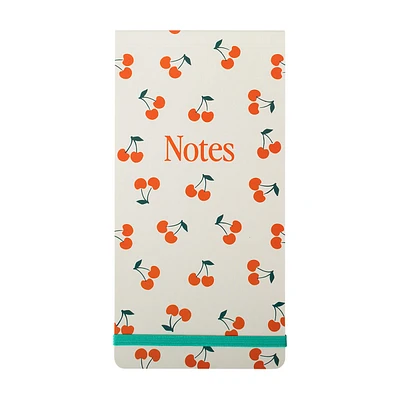 Elastic Closure Cherry Themed On the Go Notepad, 8 in x 4 in
