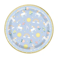 Dainty Unicorn Party Plates, 9 in