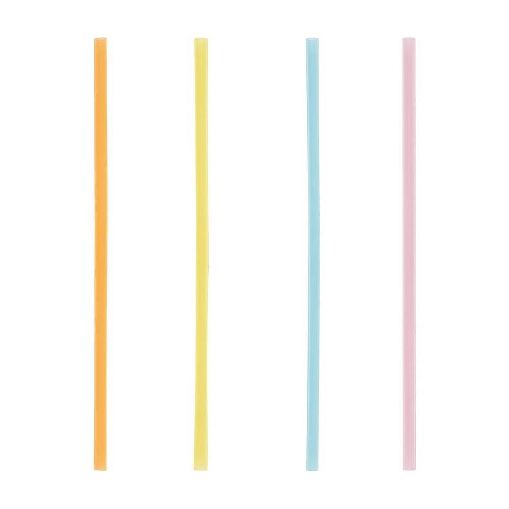 Assorted Colors Plastic Straws, 8 ct