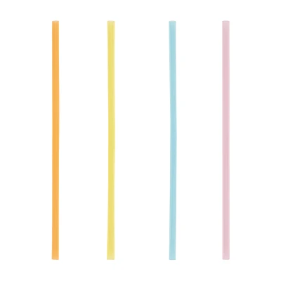 Assorted Colors Plastic Straws, 8 ct