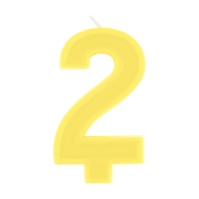 Number 2 Birthday Candle, Yellow