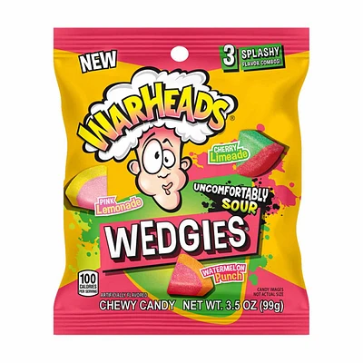Warheads Uncomfortably Sour Wedgies Chewy Candy, 3.5 oz