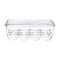 12 Eggs Acrylic Bin with Lid, Clear