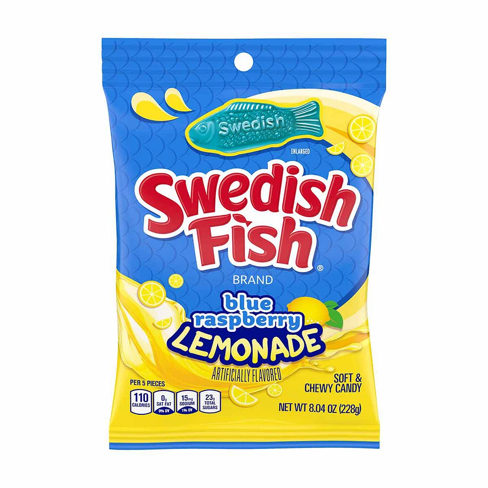 Swedish Fish Blue Raspberry Lemonade Soft & Chewy Candy, 8.04 oz