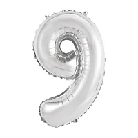 Foil Silver Number 9 Balloon, 14 in