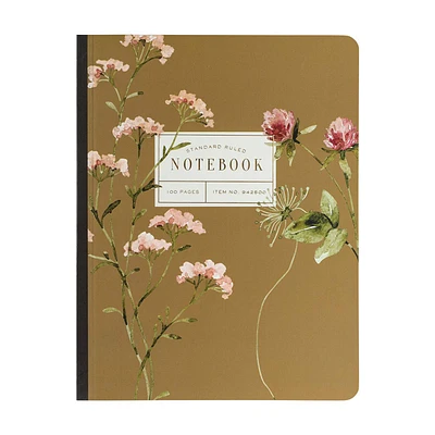 Soft Flora Composition Notebook, 6 in x 8 in