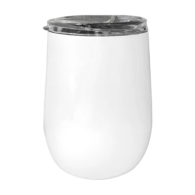 Double Wall Stainless Steel Wine Tumbler, White