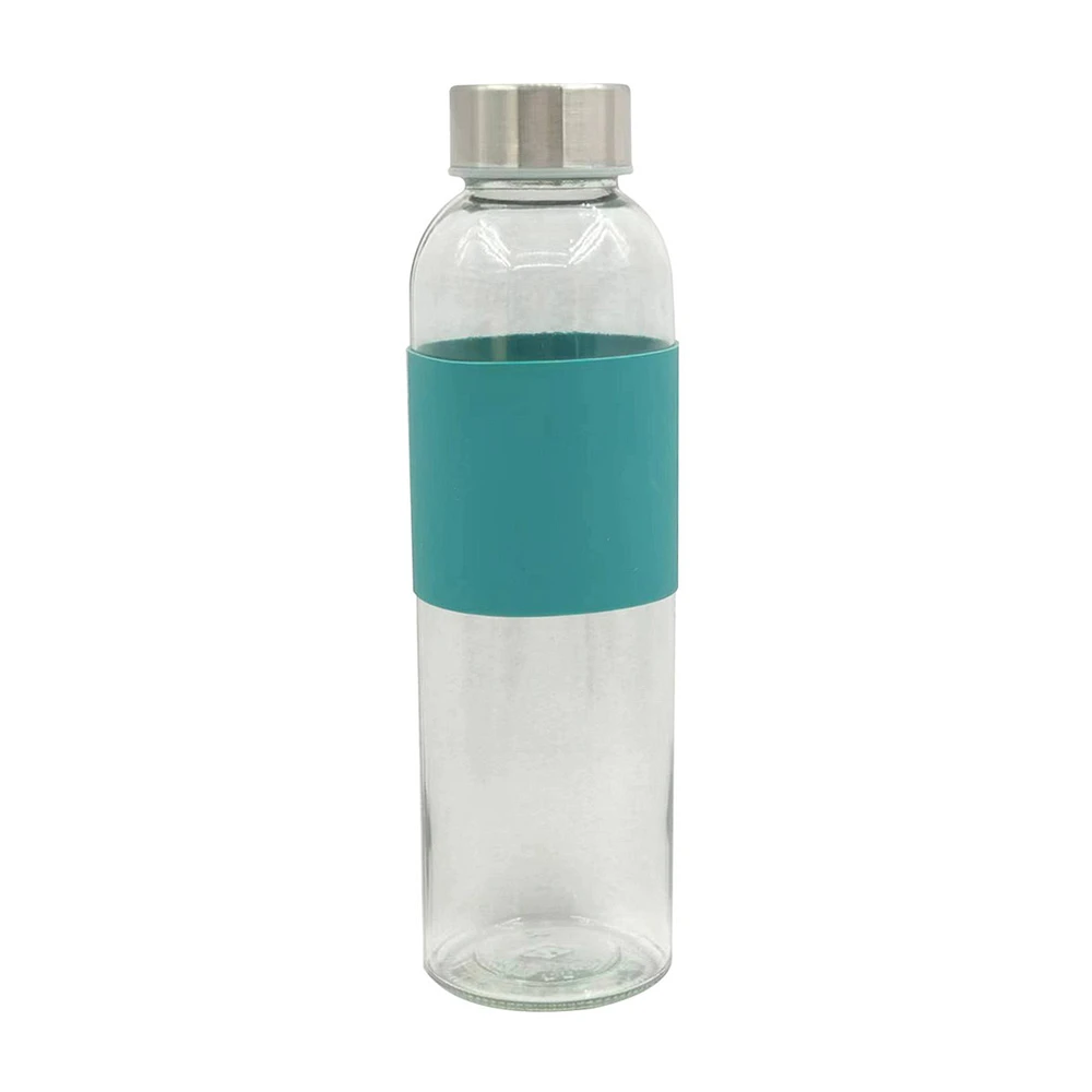 Glass Bottle Silicone Green Sleeve, 17 fl oz