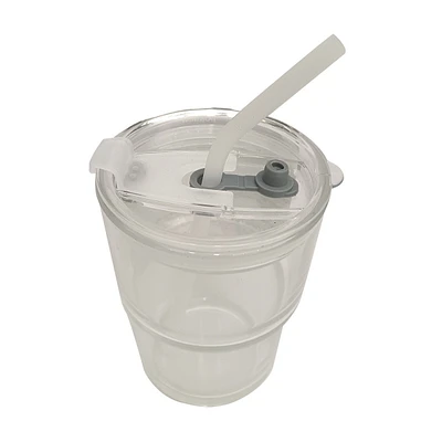 Transparent Heavy Glass Travel Mug, 450 ml