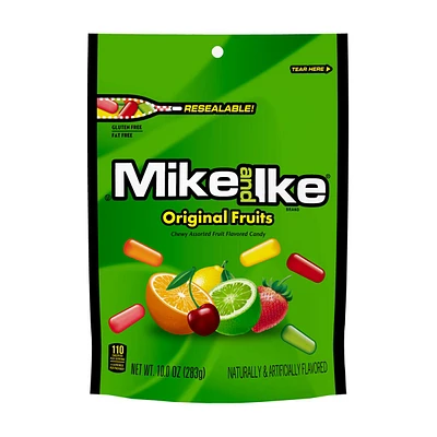 Mike and Ike Original Fruits Flavored Chewy Assorted Candy, 10 oz