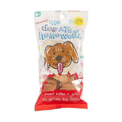 The Dog Ate My Homework Peanut Butter & Jelly All Natural Dog Treats, 2.5 Ounce