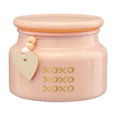 Decorative Pink Glass Jar Candle, 7 oz