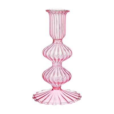 Decorative Ribbed Candle Holder