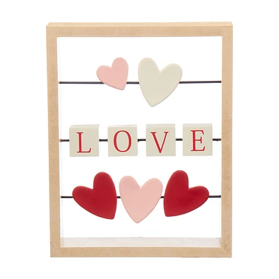 Valentine's Love Block Wire Boxtop Décor