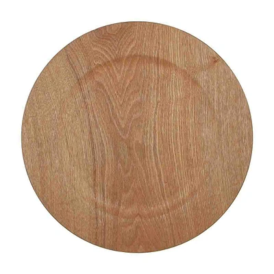 Faux Wooden Round Charger Plate, 13 in