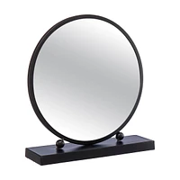 Round Table Standing Mirror, Black