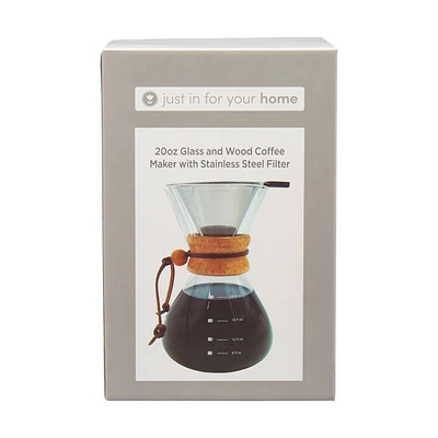 Just In For Your Home Coffee Maker with Stainless Steel Filter, 20 oz