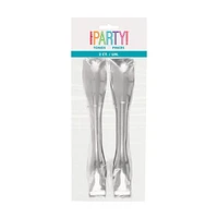 Unique Party! Electroplated Silver Serving Tongs, 2 ct