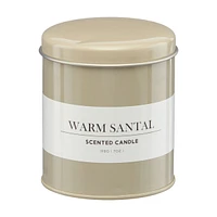 Decorative Warm Santal Scented Tin Candle, 7 oz