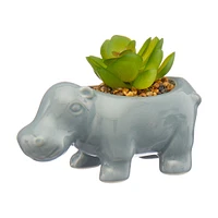 Garden Decoration Mini Hippo Succulent Planter