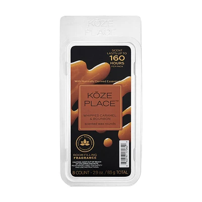 Koze Place Whipped Caramel and Bourbon Scented Wax Rounds, 8 ct