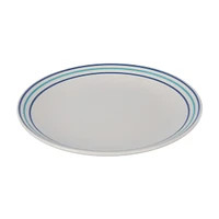 Blue Line Printed White Side Dinner Plate