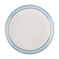 Blue Line Printed White Side Dinner Plate
