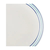 Blue Line Printed White Side Dinner Plate