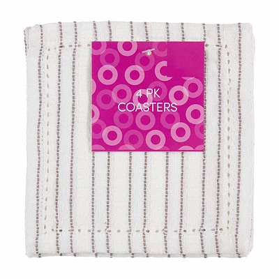 Striped Fabric Coasters, Pack of 4