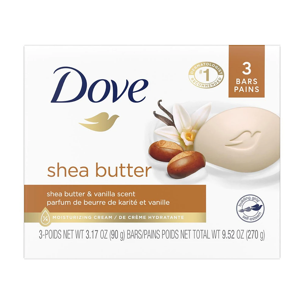 Dove Shea Butter Bar Soap, 9.52 oz, 3 Count