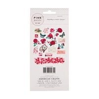 Pink Paislee Valentine's Ephemera Flower Décor, 20 Pieces