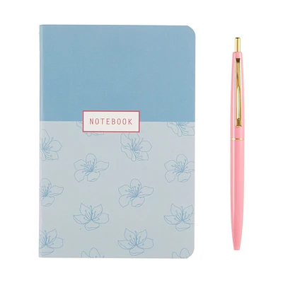 Floral Printed Journal Book with Pen