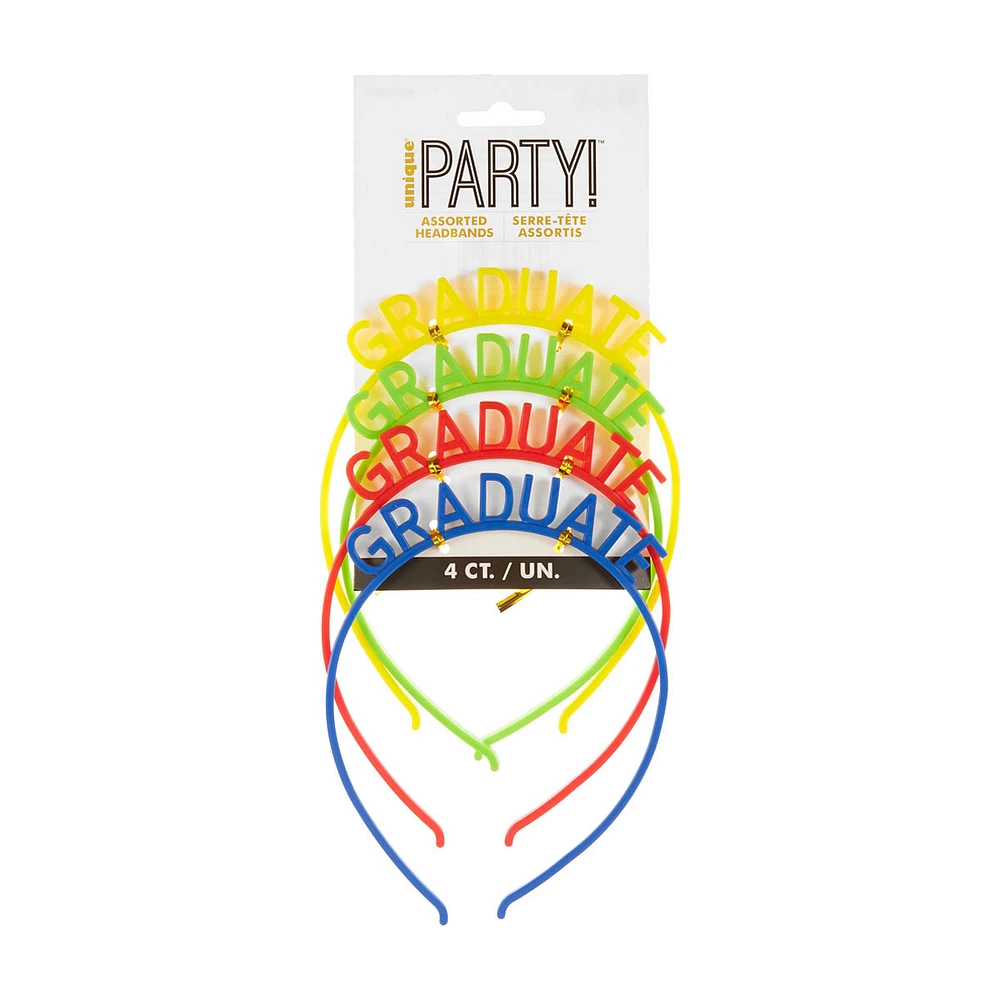 Unique Party Graduation Headbands, 4 ct