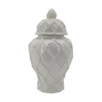 Decorative White Ginger Jar