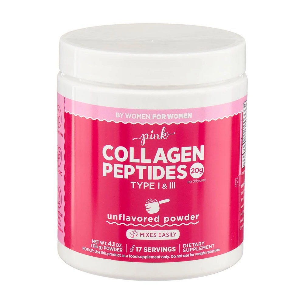 Pink Collagen Peptides Unflavored Powder, 4.3 oz