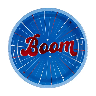 Round Boom Foil Plates, 9 in