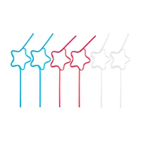 Unique Party! Star Shape Plastic Straws, 6 ct