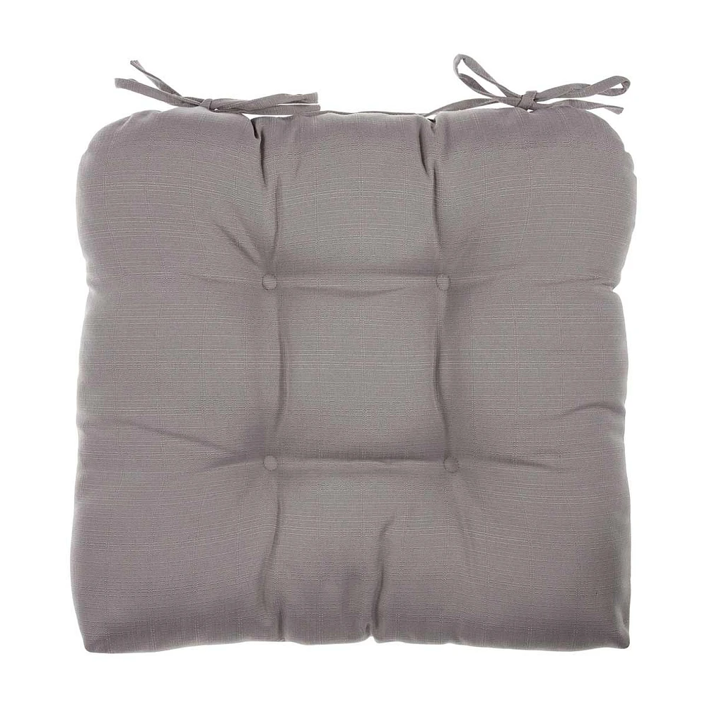 Gray Chair Cushions with Ties